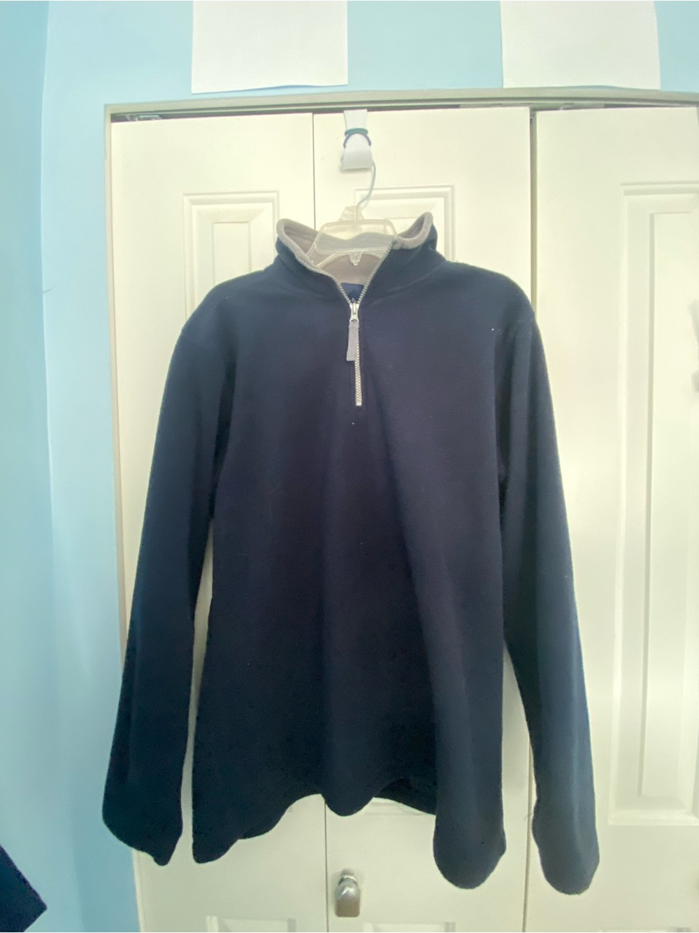 Men's Navy Fleece Quarter-Zip Pullover